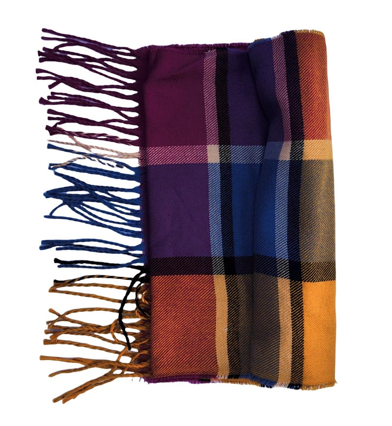 Wander Agio Kids Scarf Warm Shawls Large Scarves Parent-child Scarf Child Plaid Scarfs Clours - Image 5